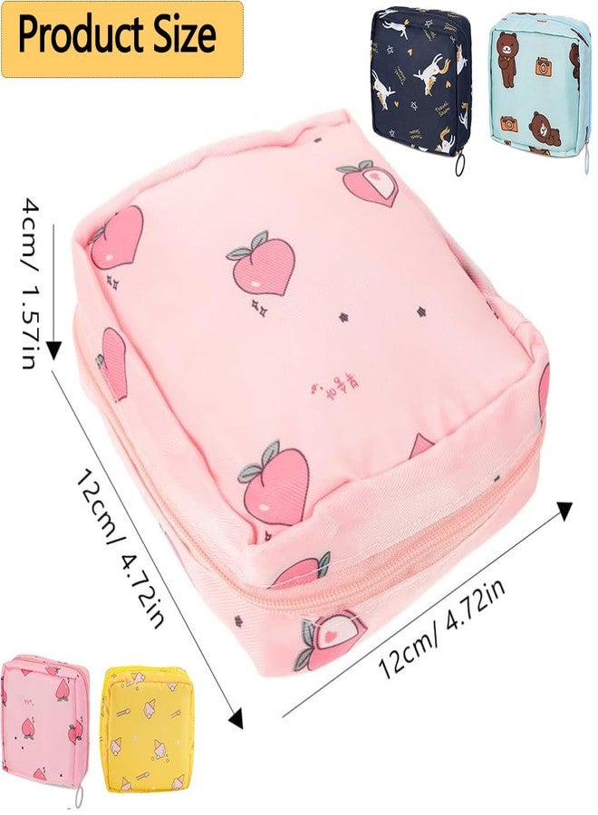 ZIBUYU® 4Pcs Sanitary Pad Holder for Women & Teen Girls, Reusable Zipper Pouch, Portable Period Kit, Mixed Colors, Fits 6-10 Pads, Nylon, Washable, Multi-Purpose Travel Storage Bag - Image 2